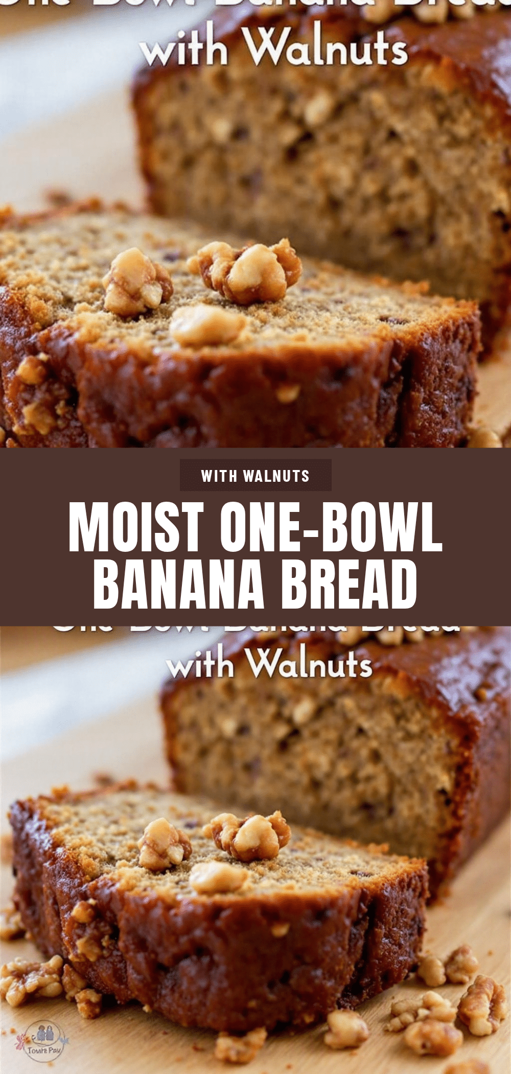 easy one-bowl banana bread with walnuts recipe