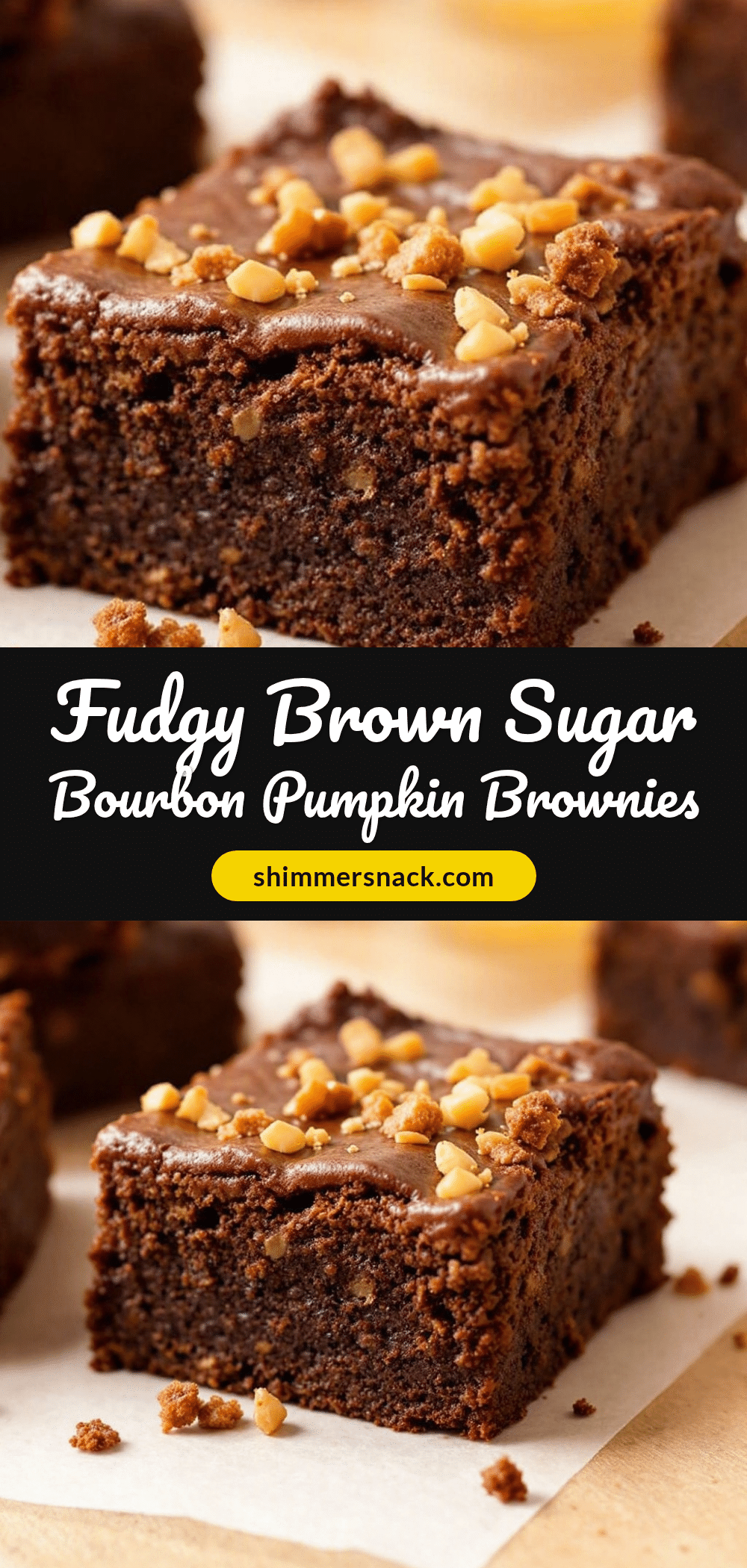 Fudgy Brown Sugar Bourbon Pumpkin Brownies recipe