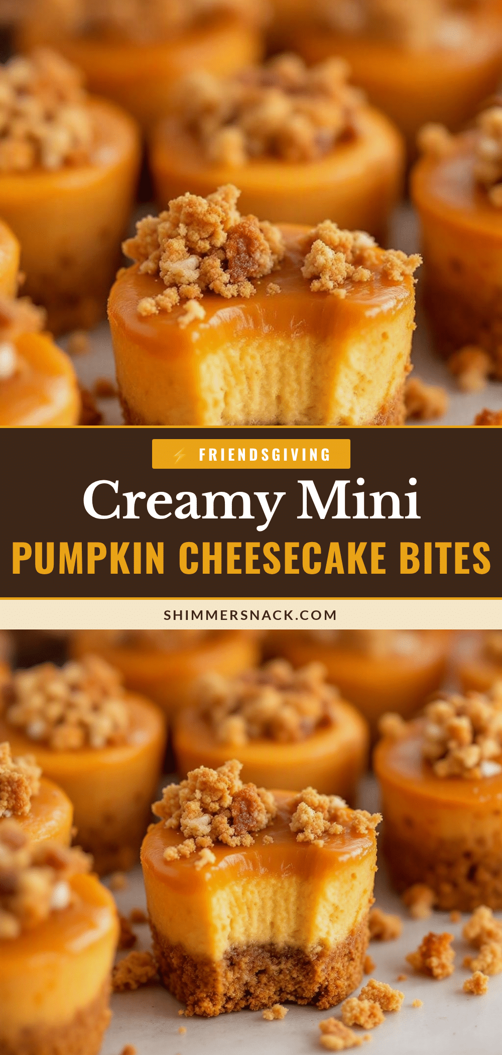 mini friendsgiving pumpkin cheesecake bites recipe