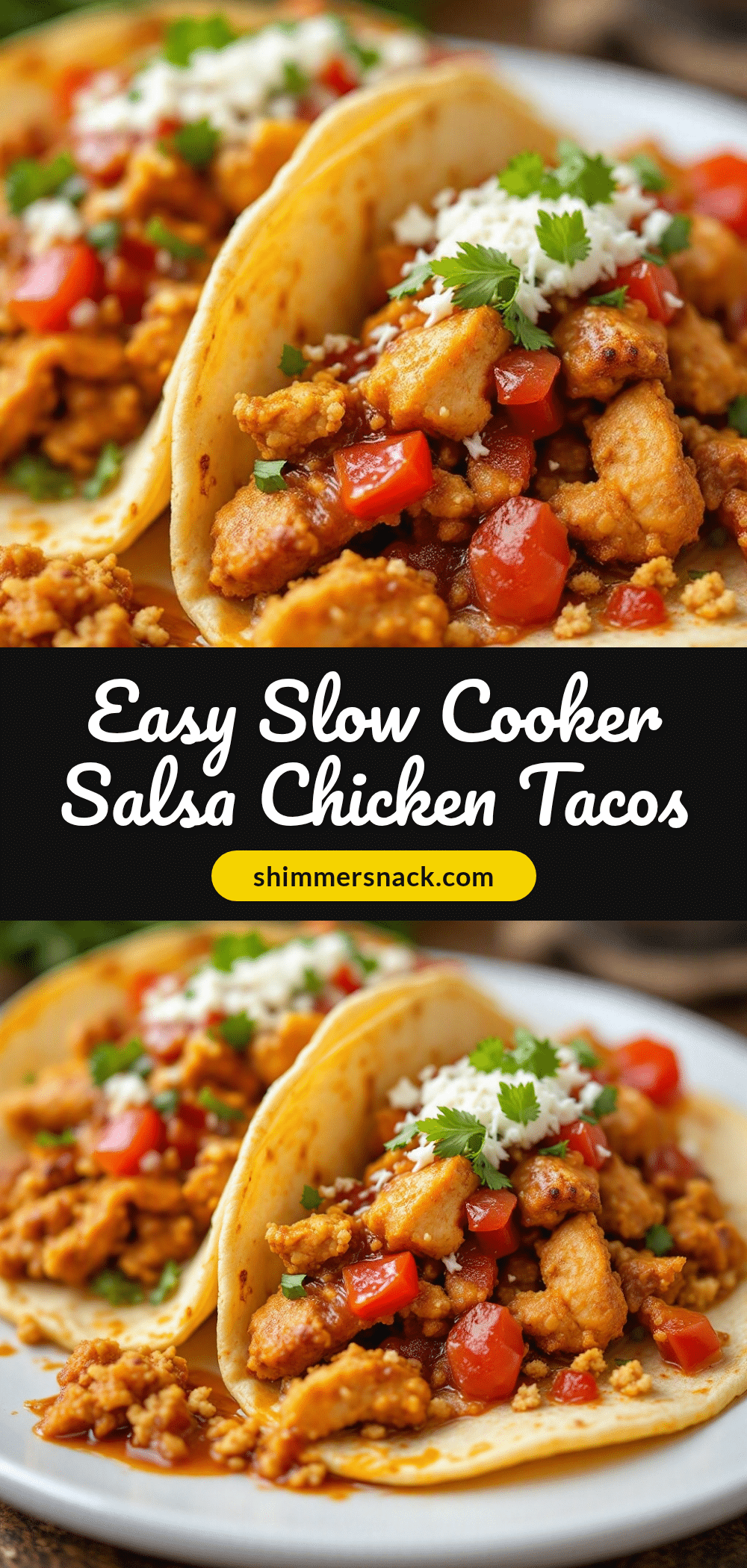 slow cooker salsa chicken tacos recipe