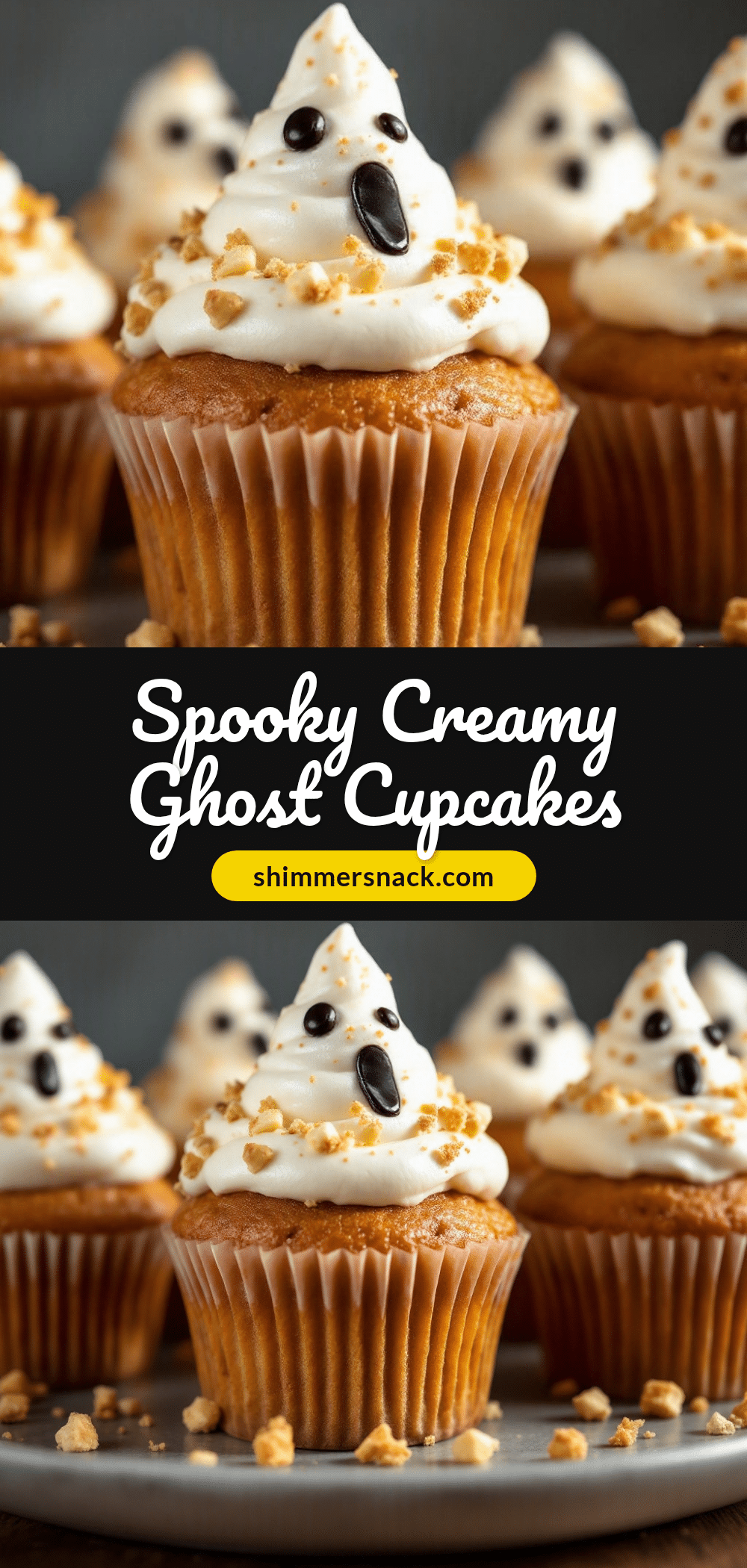 Spooky Creamy Ghost Cupcakes recipe