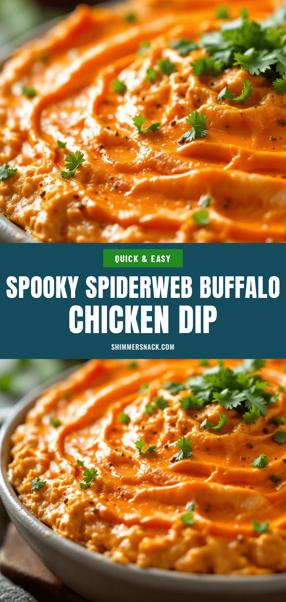 spooky spiderweb buffalo chicken dip recipe
